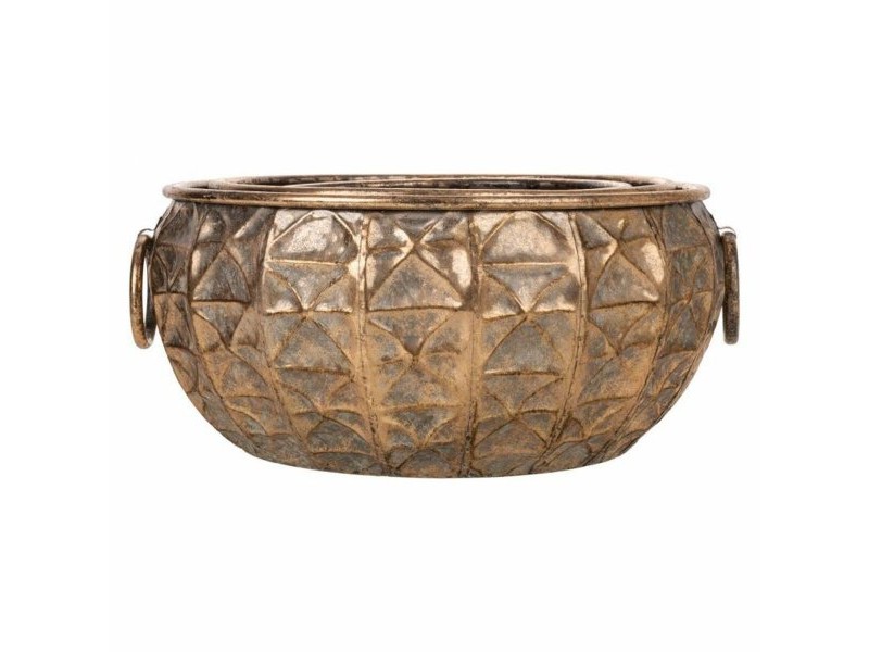 Комплект саксии Alexandra House Living Златен Желязо 37 x 18 x 38 cm 3 Части