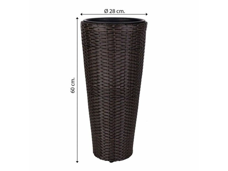 Саксия Alexandra House Living Кафяв Желязо Pатан Пластмаса 28 x 60 x 28 cm