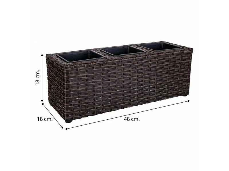 Саксия Alexandra House Living Кафяв Желязо Pатан Пластмаса 18 x 18 x 48 cm