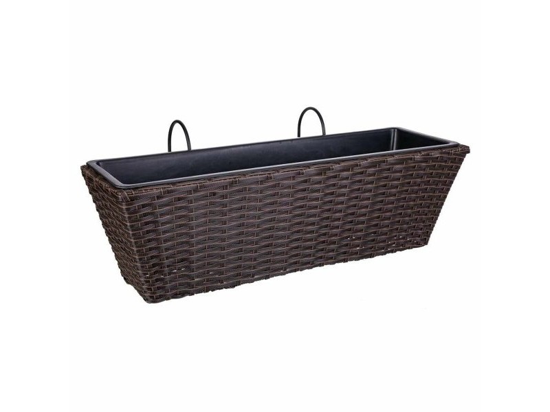 Саксия за парапети Alexandra House Living Кафяв Желязо Pатан Пластмаса 20 x 19 x 61 cm