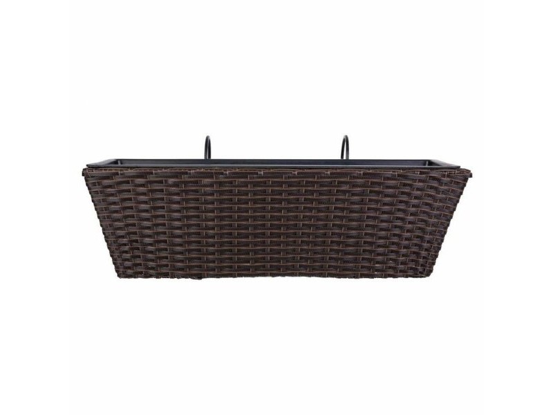 Саксия за парапети Alexandra House Living Кафяв Желязо Pатан Пластмаса 20 x 19 x 61 cm