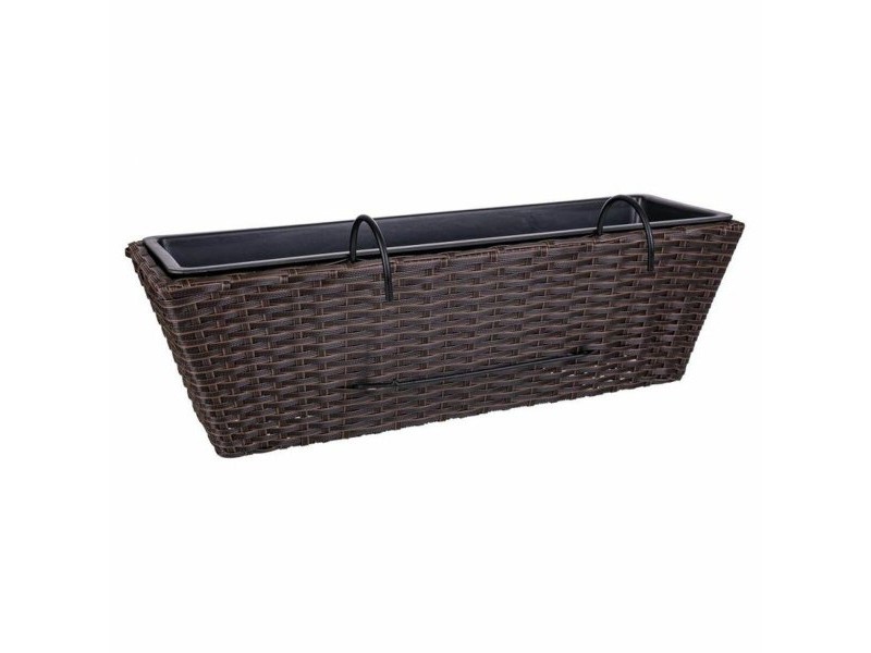 Саксия за парапети Alexandra House Living Кафяв Желязо Pатан Пластмаса 20 x 19 x 61 cm