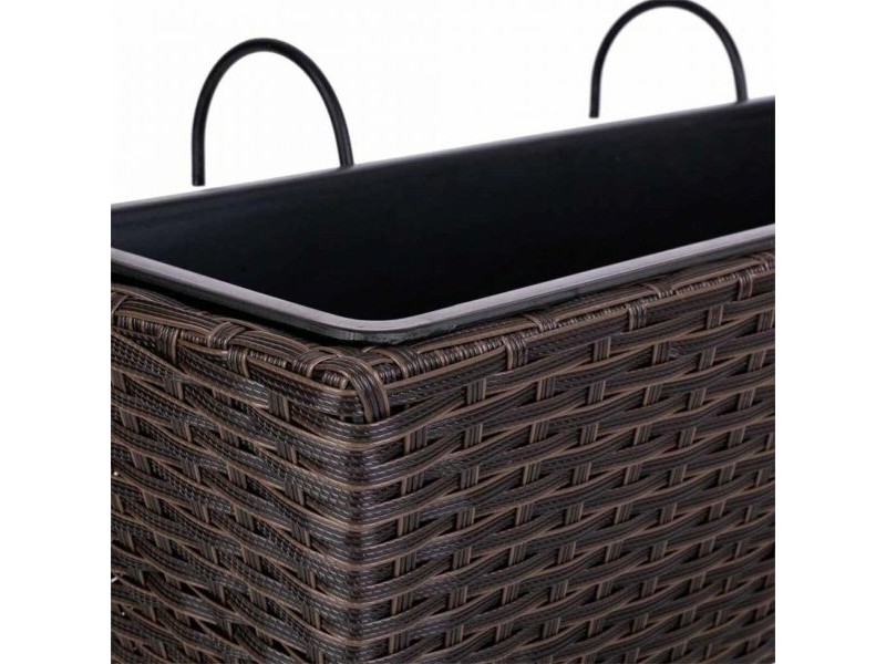 Саксия за парапети Alexandra House Living Кафяв Желязо Pатан Пластмаса 20 x 19 x 61 cm