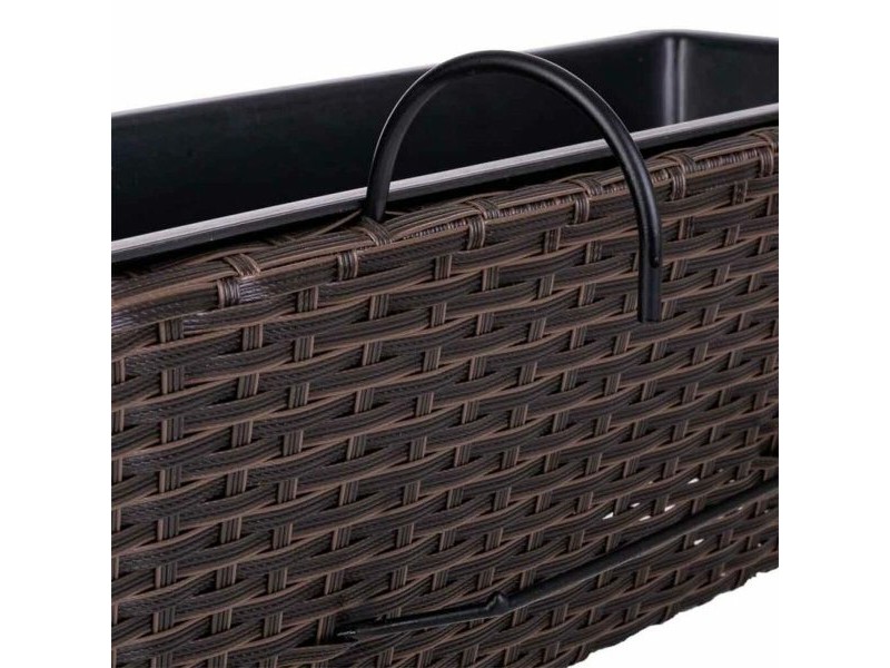 Саксия за парапети Alexandra House Living Кафяв Желязо Pатан Пластмаса 20 x 19 x 61 cm