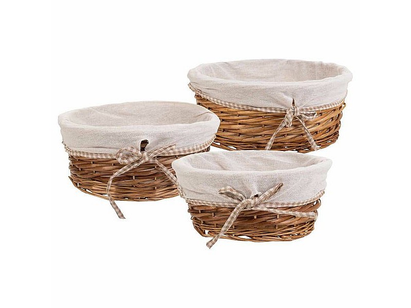 Комплект кошове Alexandra House Living плетена ракита Върбово дърво 30 x 13 x 30 cm 25 x 25 x 11 cm 36 x 15 x 36 cm 3 Части