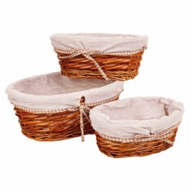 Комплект кошове Alexandra House Living плетена ракита Върбово дърво 26 x 15 x 36 cm 31 x 21 x 13 cm 26 x 17 x 11 cm 3 Части