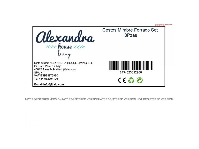 Комплект кошове Alexandra House Living плетена ракита Върбово дърво 31 x 17 x 41 cm 36 x 27 x 15 cm 31 x 22 x 14 cm 3 Части