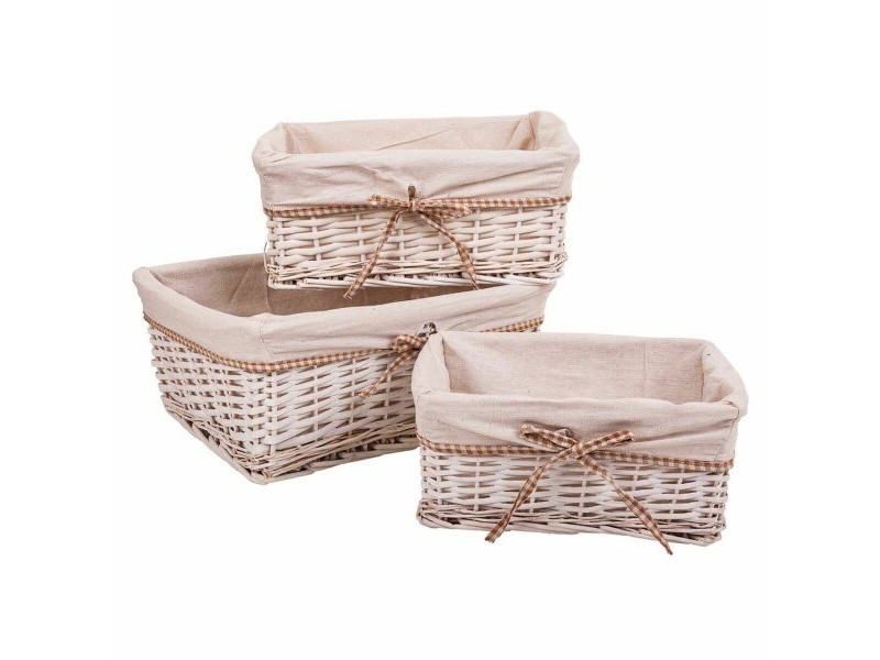Комплект кошове Alexandra House Living плетена ракита Върбово дърво 31 x 17 x 41 cm 36 x 27 x 15 cm 31 x 22 x 14 cm 3 Части