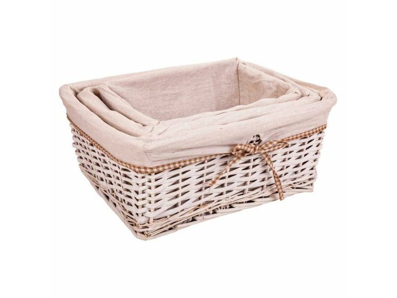 Комплект кошове Alexandra House Living плетена ракита Върбово дърво 31 x 17 x 41 cm 36 x 27 x 15 cm 31 x 22 x 14 cm 3 Части