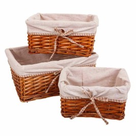 Комплект кошове Alexandra House Living плетена ракита Върбово дърво 31 x 16 x 36 cm 30,5 x 26 x 14,5 cm 25,5 x 20 x 13 cm 3 Част
