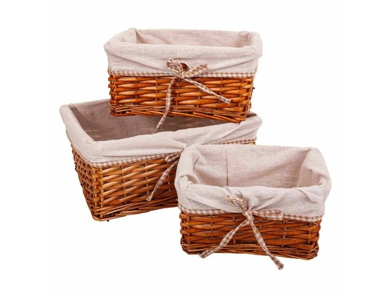 Комплект кошове Alexandra House Living плетена ракита Върбово дърво 31 x 16 x 36 cm 30,5 x 26 x 14,5 cm 25,5 x 20 x 13 cm 3 Част