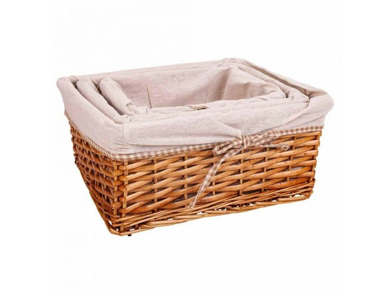 Комплект кошове Alexandra House Living плетена ракита Върбово дърво 31 x 16 x 36 cm 30,5 x 26 x 14,5 cm 25,5 x 20 x 13 cm 3 Част