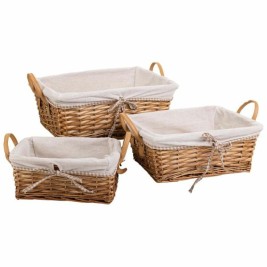 Комплект кошове Alexandra House Living плетена ракита Върбово дърво 29 x 20 x 12 cm 30 x 16 x 42 cm 34 x 16 x 14 cm 3 Части