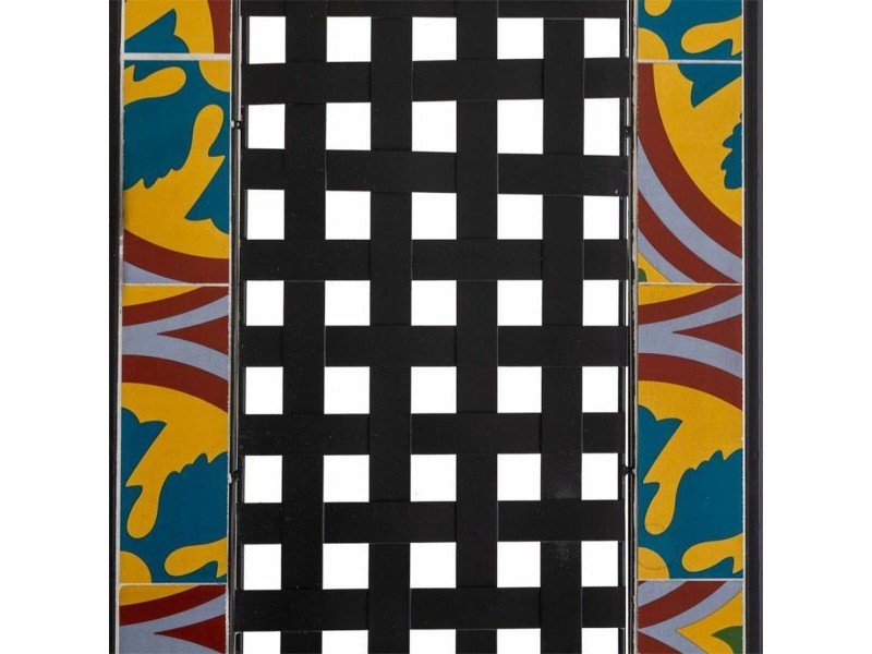Пейка Alexandra House Living Черен Желязо Плочка 50 x 88 x 110 cm Пейка Alexandra House Living Черен Желязо Плочка 50 x 88 x 110 cm