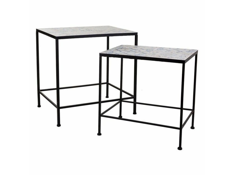 Поставка за Саксия Alexandra House Living Черен Желязо 37 x 51 x 50 cm 2 Части
