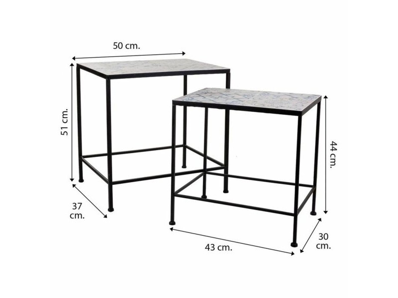 Поставка за Саксия Alexandra House Living Черен Желязо 37 x 51 x 50 cm 2 Части