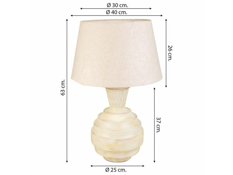 Настолна лампа Alexandra House Living Сметана Желязо 25 x 63 x 25 cm