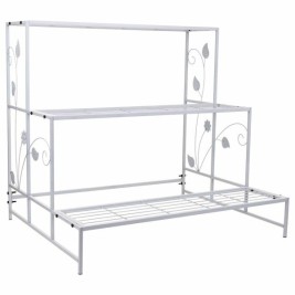 Поставка за Саксия Alexandra House Living Бял Желязо 66 x 74 x 80 cm
