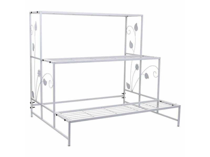 Поставка за Саксия Alexandra House Living Бял Желязо 66 x 74 x 80 cm Поставка за Саксия Alexandra House Living Бял Желязо 66 x 74 x 80 cm