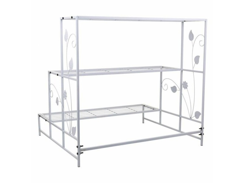 Поставка за Саксия Alexandra House Living Бял Желязо 66 x 74 x 80 cm Поставка за Саксия Alexandra House Living Бял Желязо 66 x 74 x 80 cm