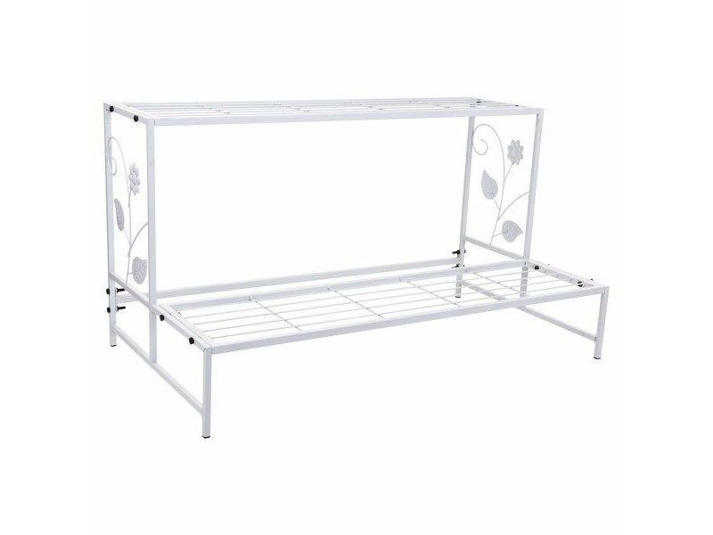 Поставка за Саксия Alexandra House Living Бял Желязо 44 x 44 x 80 cm