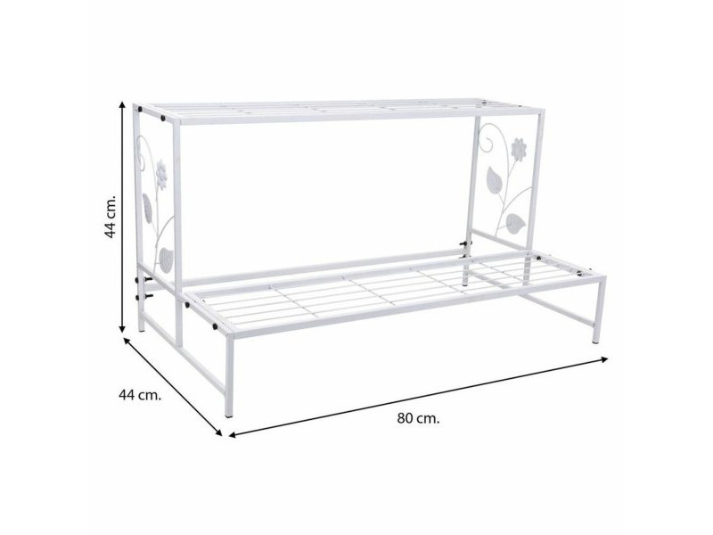 Поставка за Саксия Alexandra House Living Бял Желязо 44 x 44 x 80 cm