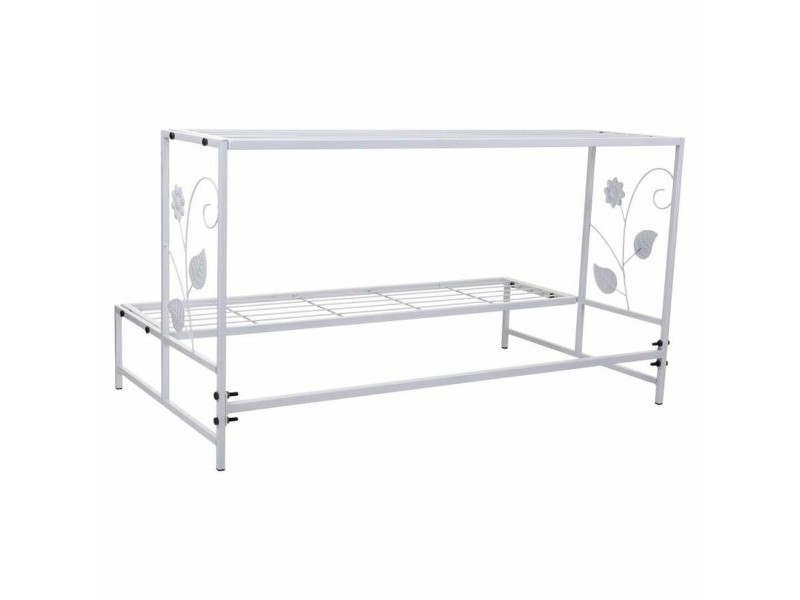 Поставка за Саксия Alexandra House Living Бял Желязо 44 x 44 x 80 cm