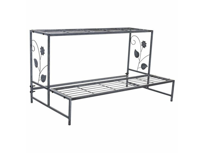 Поставка за Саксия Alexandra House Living Сив Желязо 44 x 44 x 80 cm
