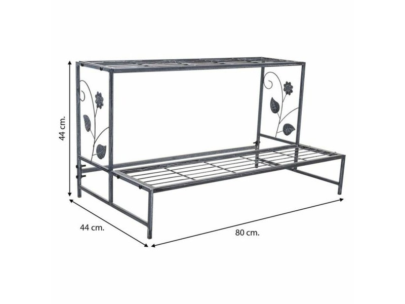 Поставка за Саксия Alexandra House Living Сив Желязо 44 x 44 x 80 cm