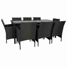 Градински мебели Alexandra House Living Черен 61 x 85 x 58 cm 9 Части