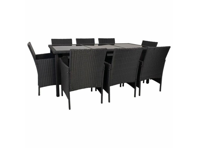 Градински мебели Alexandra House Living Черен 61 x 85 x 58 cm 9 Части