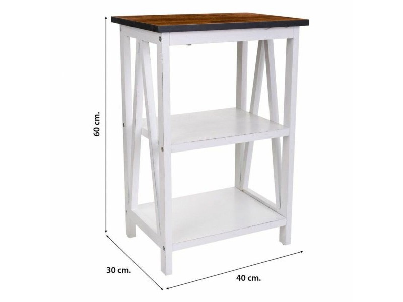 Лавица Alexandra House Living Бял Дърво от пауловния Дървен MDF 30 x 60 x 40 cm