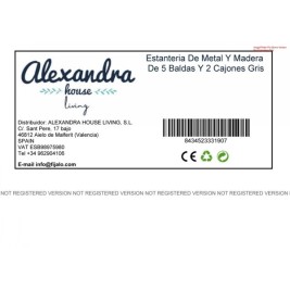 Лавица Alexandra House Living Сив Желязо Cмърч 40 x 181 x 100 cm