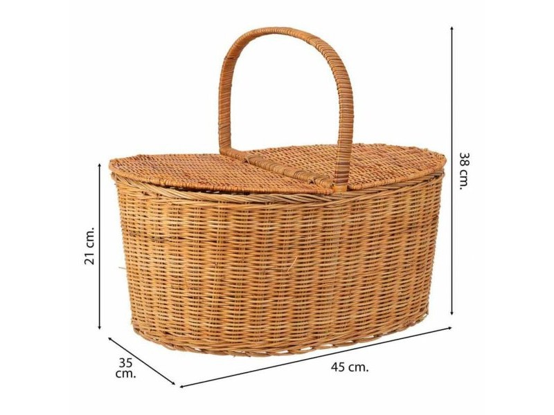 Кошница за Пикник Alexandra House Living плетена ракита 35 x 38 x 45 cm Естествен