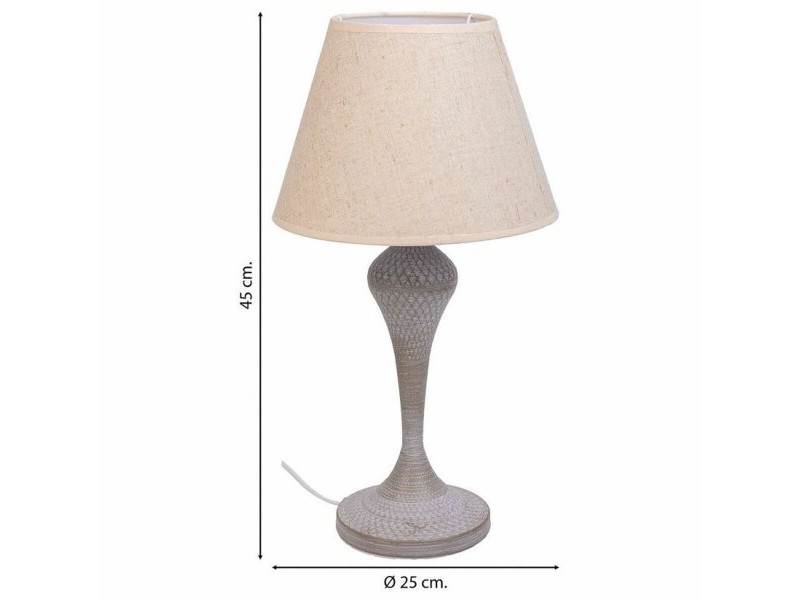 Настолна лампа Alexandra House Living Бял Сив Метал Плат 220-240 V 25 x 46 x 25 cm