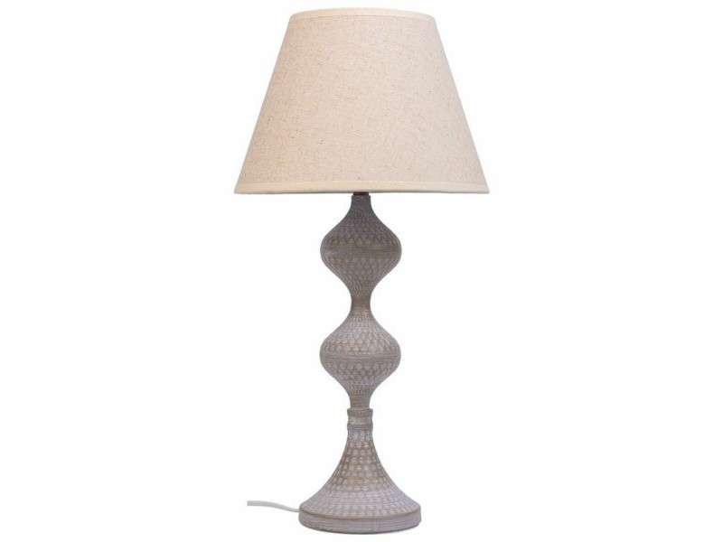 Настолна лампа Alexandra House Living Бял Сив Метал Плат 220-240 V 25 x 50 x 25 cm