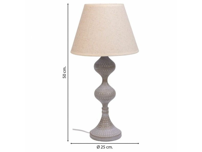 Настолна лампа Alexandra House Living Бял Сив Метал Плат 220-240 V 25 x 50 x 25 cm