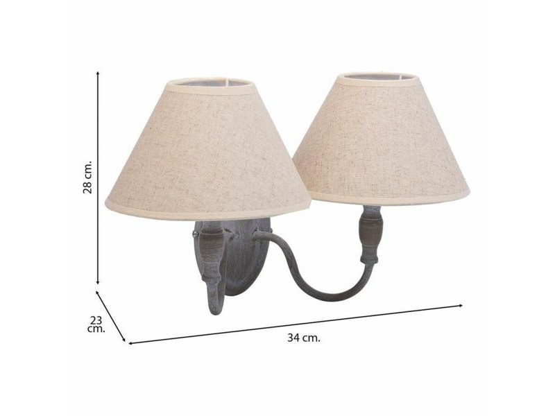 Стенна лампа Alexandra House Living Бял Сив 220-240 V 23 x 28 x 34 cm