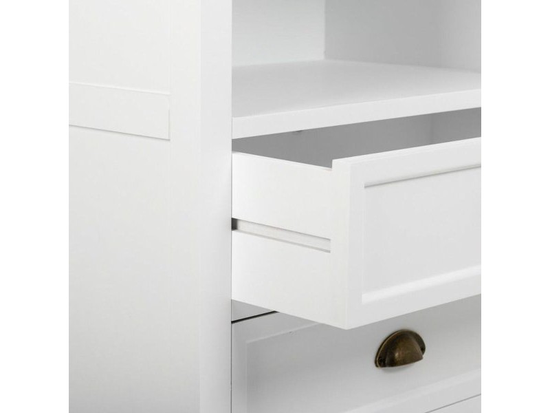 Лавица Alexandra House Living Бял Кафяв Цинкова Сплав Дървен MDF 40 x 180 x 63 cm