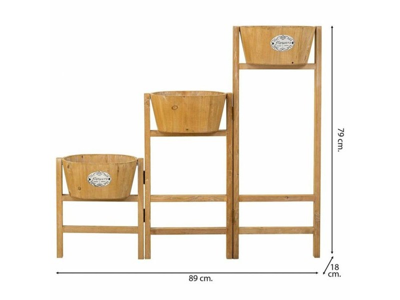 Поставка за Саксия Alexandra House Living Кафяв Дърво от пауловния 18 x 79 x 89 cm