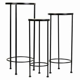 Поставка за Саксия Alexandra House Living Черен Желязо Плочка 30 x 68 x 30 cm 3 Части