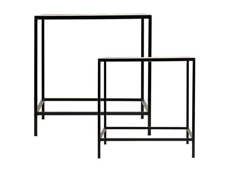Поставка за Саксия Alexandra House Living Черен Желязо Плочка 37 x 51 x 50 cm 2 Части