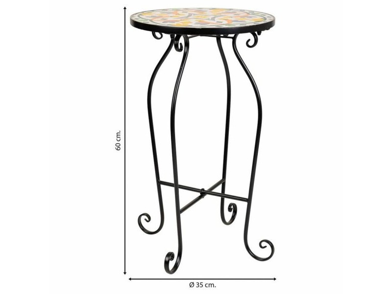Поставка за Саксия Alexandra House Living Черен Желязо Плочка 35 x 60 x 35 cm