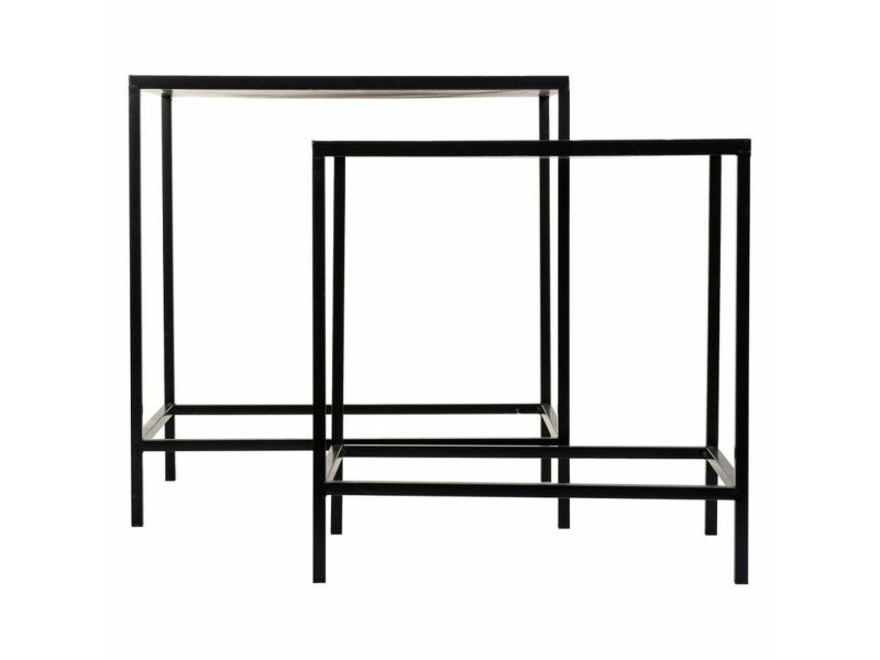 Поставка за Саксия Alexandra House Living Черен Желязо Плочка 37 x 51 x 50 cm 2 Части