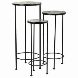 Поставка за Саксия Alexandra House Living Черен Желязо Плочка 30 x 68 x 30 cm 3 Части