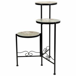 Поставка за Саксия Alexandra House Living Черен Желязо Плочка 30 x 68 x 30 cm