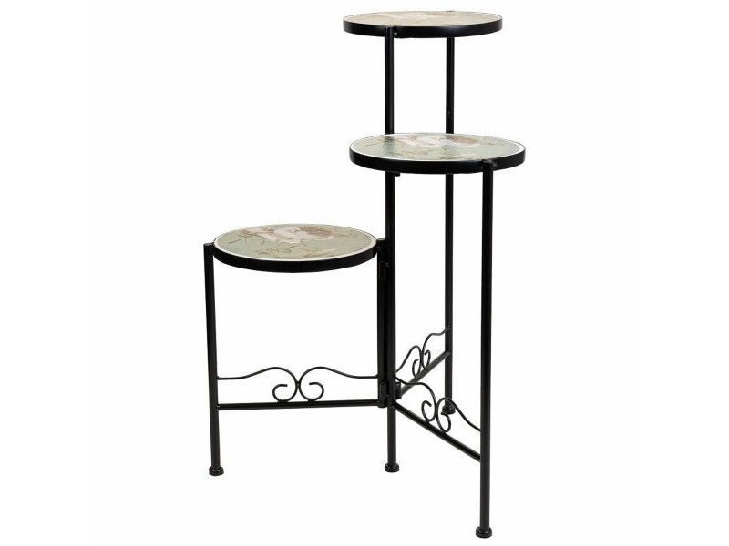 Поставка за Саксия Alexandra House Living Черен Желязо Плочка 30 x 68 x 30 cm