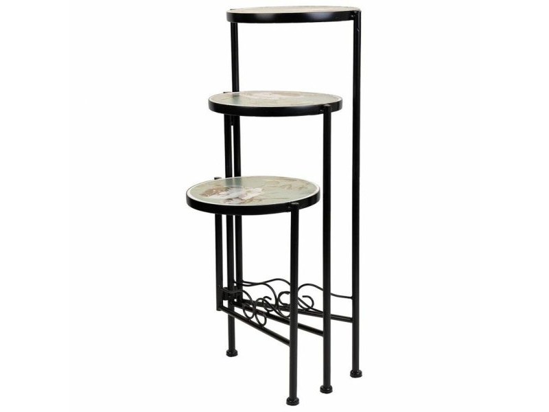 Поставка за Саксия Alexandra House Living Черен Желязо Плочка 30 x 68 x 30 cm
