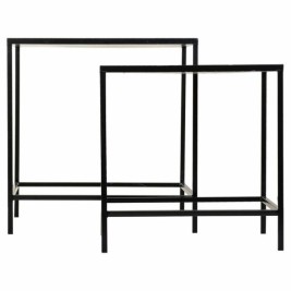 Поставка за Саксия Alexandra House Living Черен Желязо Плочка 37 x 51 x 50 cm 2 Части
