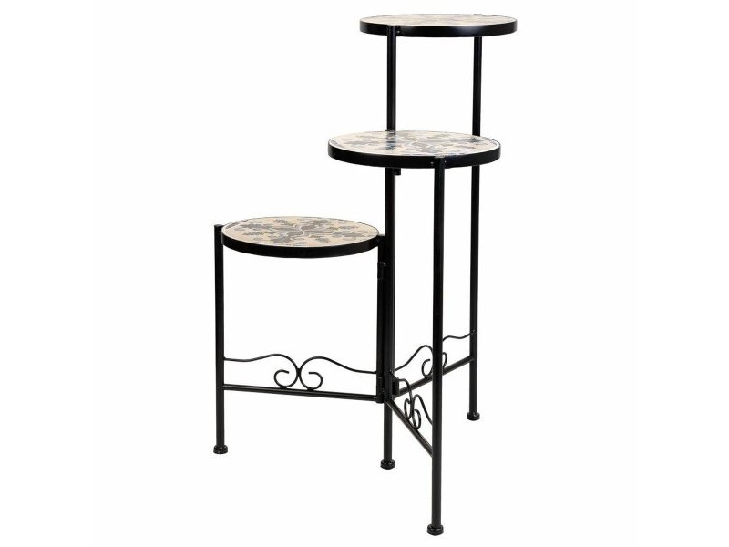 Поставка за Саксия Alexandra House Living Черен Желязо Плочка 30 x 68 x 30 cm